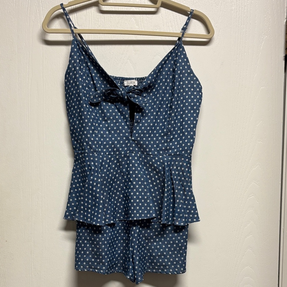 Blue Star‎ Print Romper